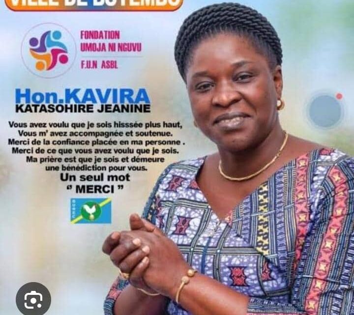 Madame KAVIRA KATASOHIRE Jeannine, première femme élue députée à Butembo attire l’admiration de sa base